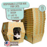 Cats Desire Disposable Litter Box (15 PC) 8.5 inches tall each tray - Cats Desire Disposable Cat Litter Boxes