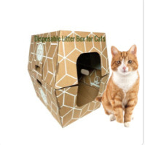 BIODEGRADABLE DISPOSABLE Litter Box - BROWN was 3 trays, NOW 4-(FOUR TRAYS) *Google review ask. Same price. - Cats Desire Disposable Cat Litter Boxes