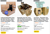 BIODEGRADABLE DISPOSABLE Litter Box - BROWN was 3 trays, NOW 4-(FOUR TRAYS) *Google review ask. Same price. Cats Desire Disposable Cat Litter Boxes